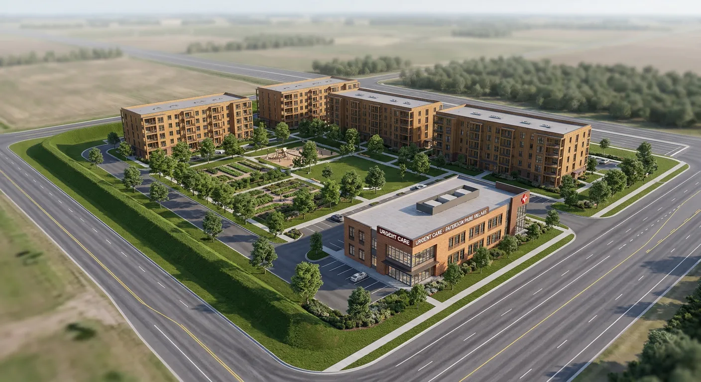 AI-generated sketch of what the Paterson Park development could look like.